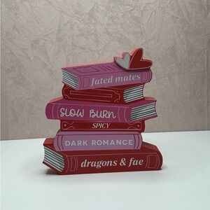 Eccolo Pink and Red Book Stack Decor